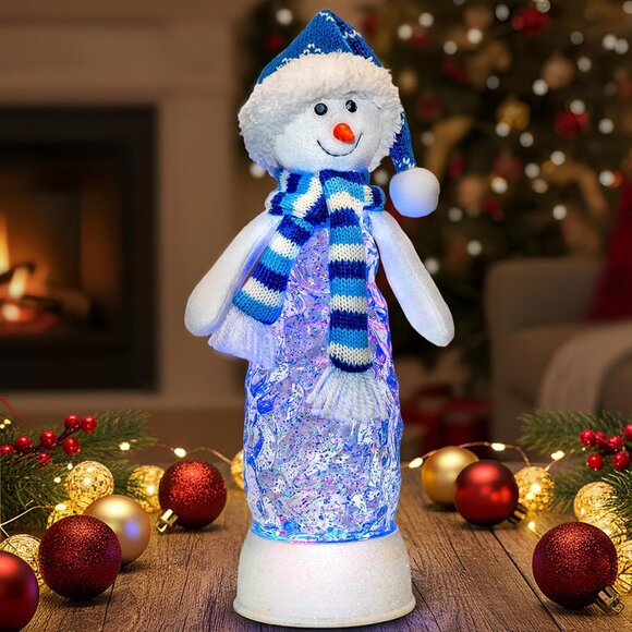 Christmas Snow Globe Battery Operated Lantern Indoor Decor Snowman With Music - Picture 6 of 6